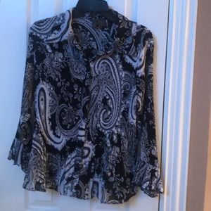 Serenade Black/White Paisley Blouse